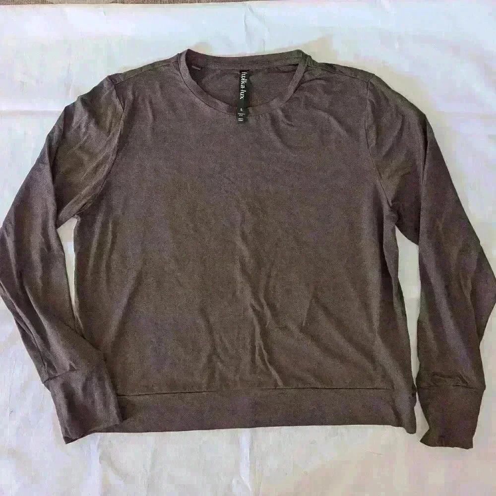 LukkaLux Brown Long sleeve Shirt Super Soft Material Size Large